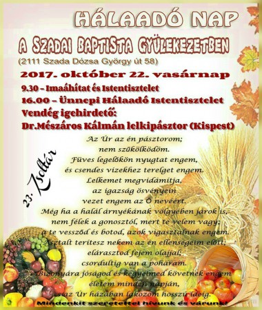 2017 - hálaadónap Szadán